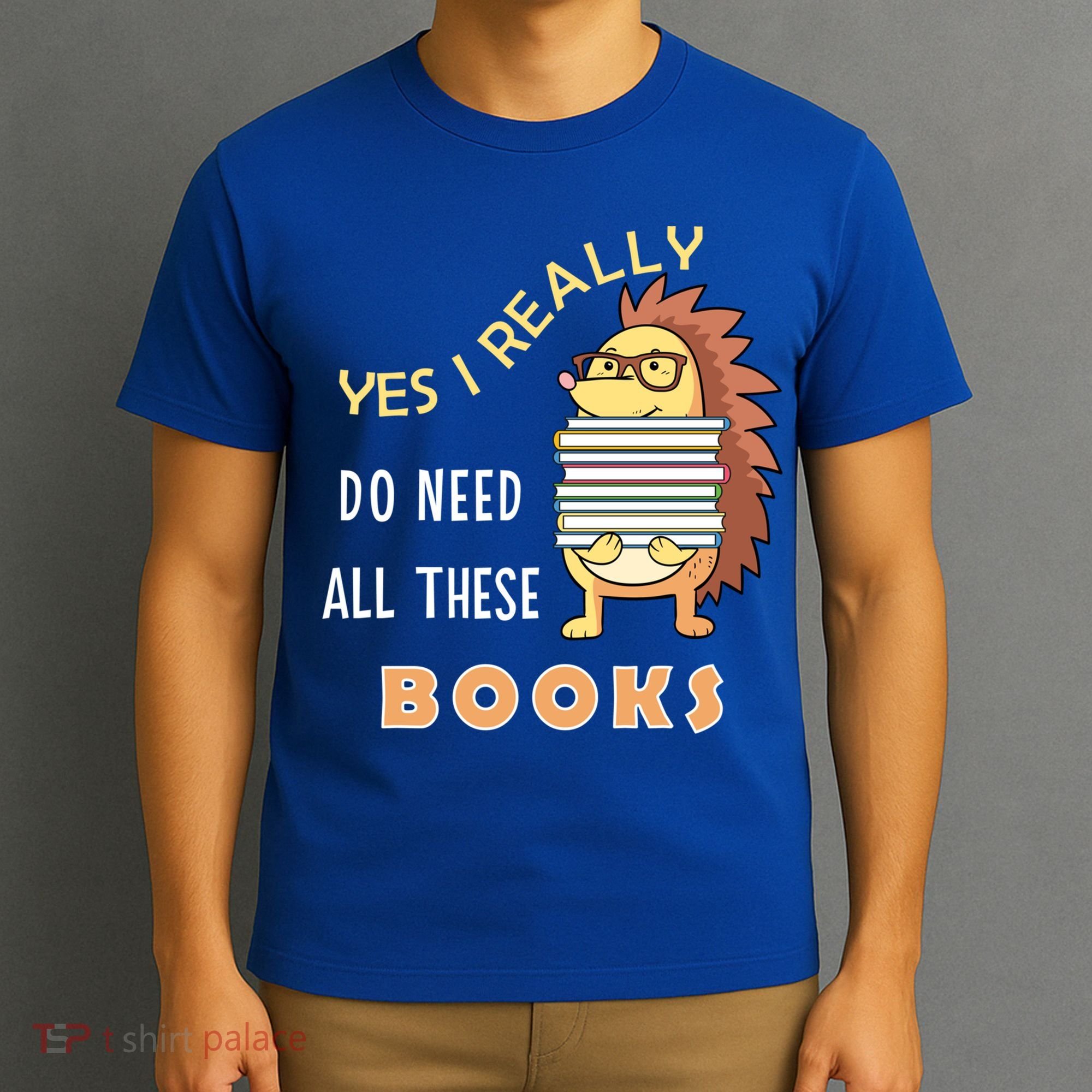 Hedgehog Book Lovers Funny Reading Books Library Literacy Cool Gift T-Shirt