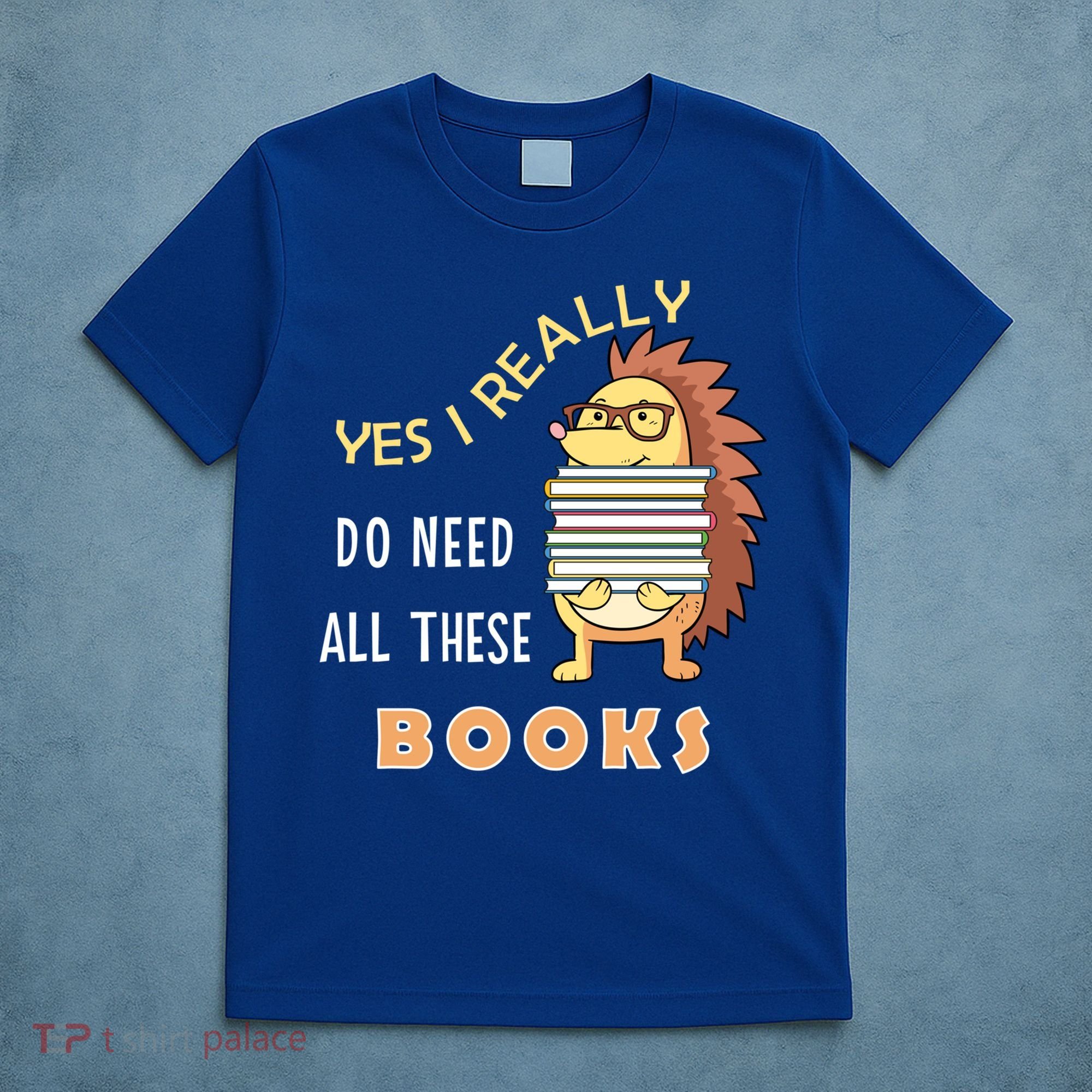 Hedgehog Book Lovers Funny Reading Books Library Literacy Cool Gift T-Shirt