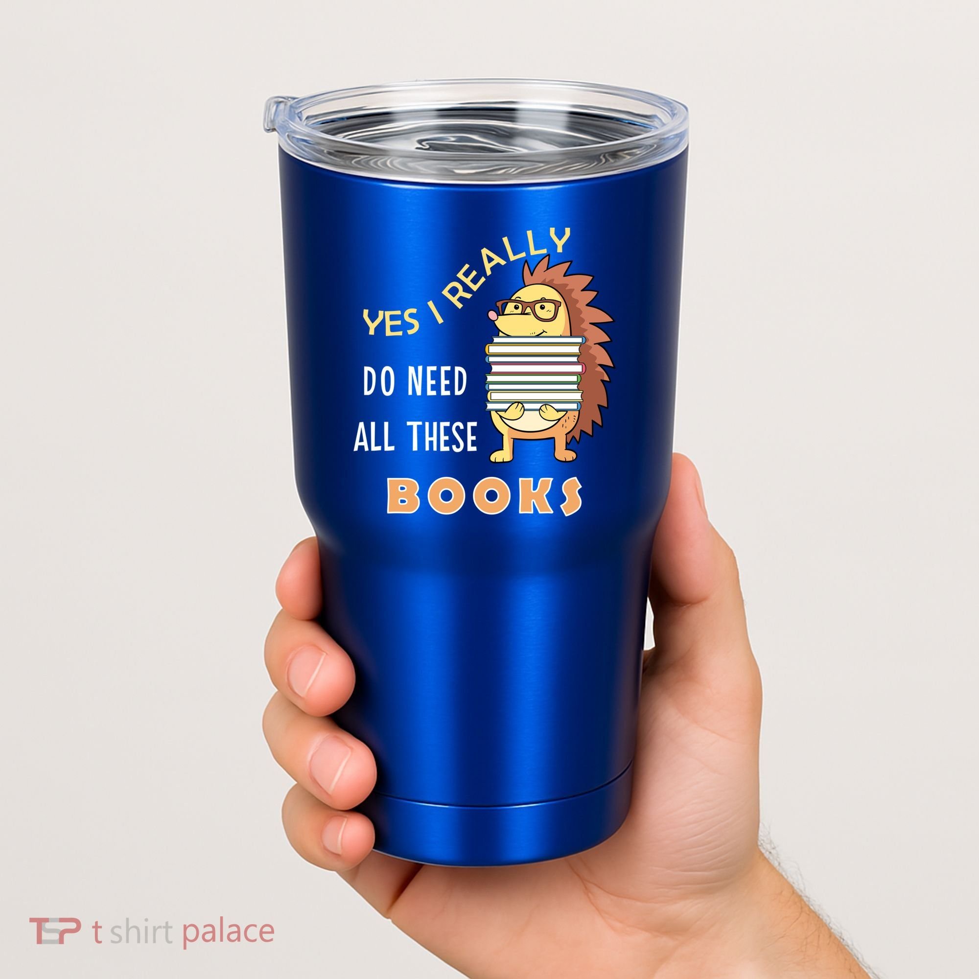 Hedgehog Book Lovers Funny Reading Books Library Literacy Cool Gift Tumbler