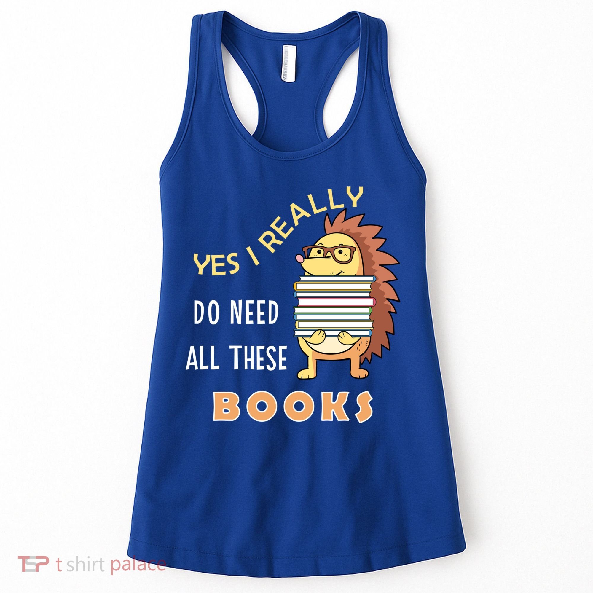 Hedgehog Book Lovers Funny Reading Books Library Literacy Cool Gift Women's Tank Top