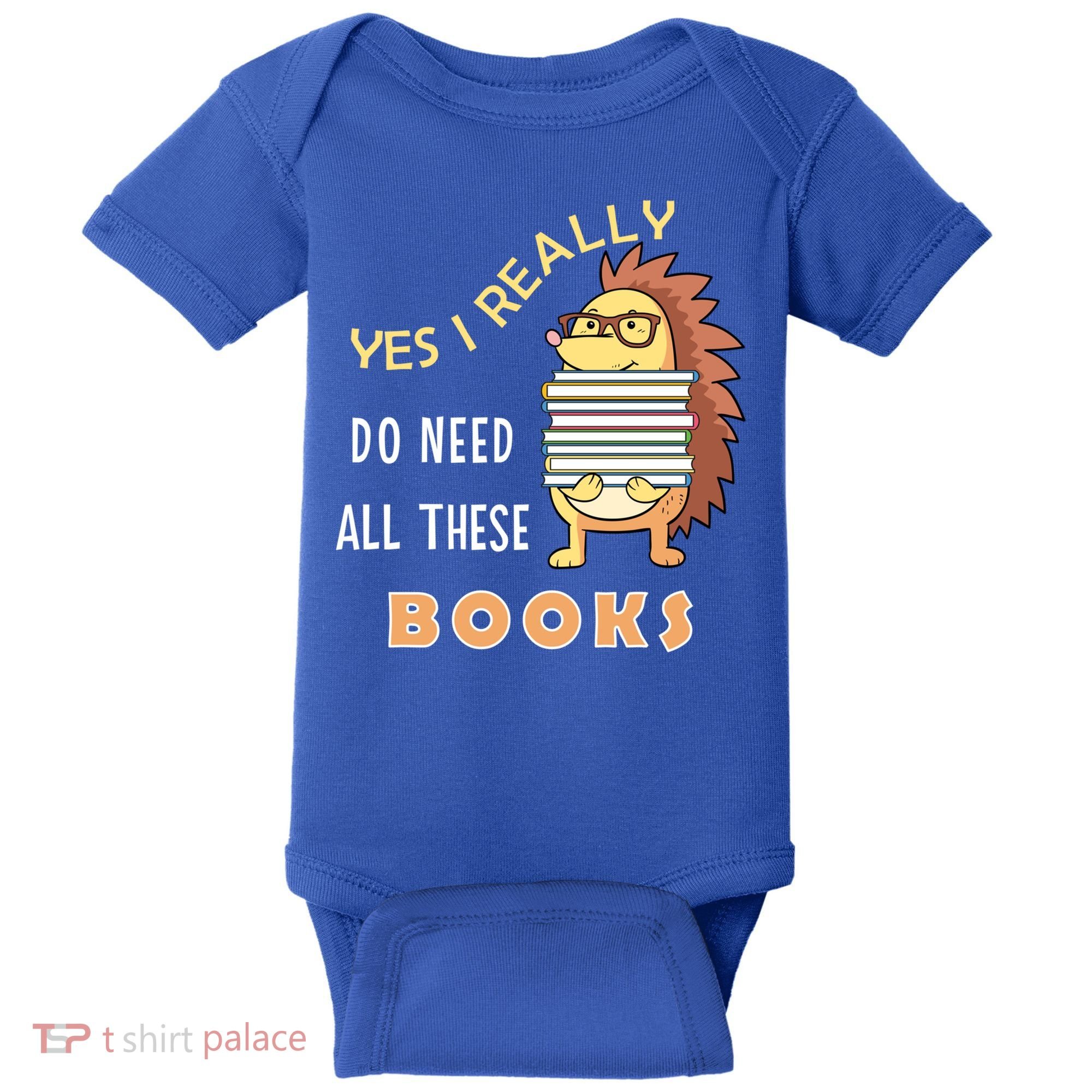 Hedgehog Book Lovers Funny Reading Books Library Literacy Cool Gift Baby Bodysuit