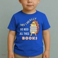 Hedgehog Book Lovers Funny Reading Books Library Literacy Cool Gift Toddler T-Shirt thumb 2