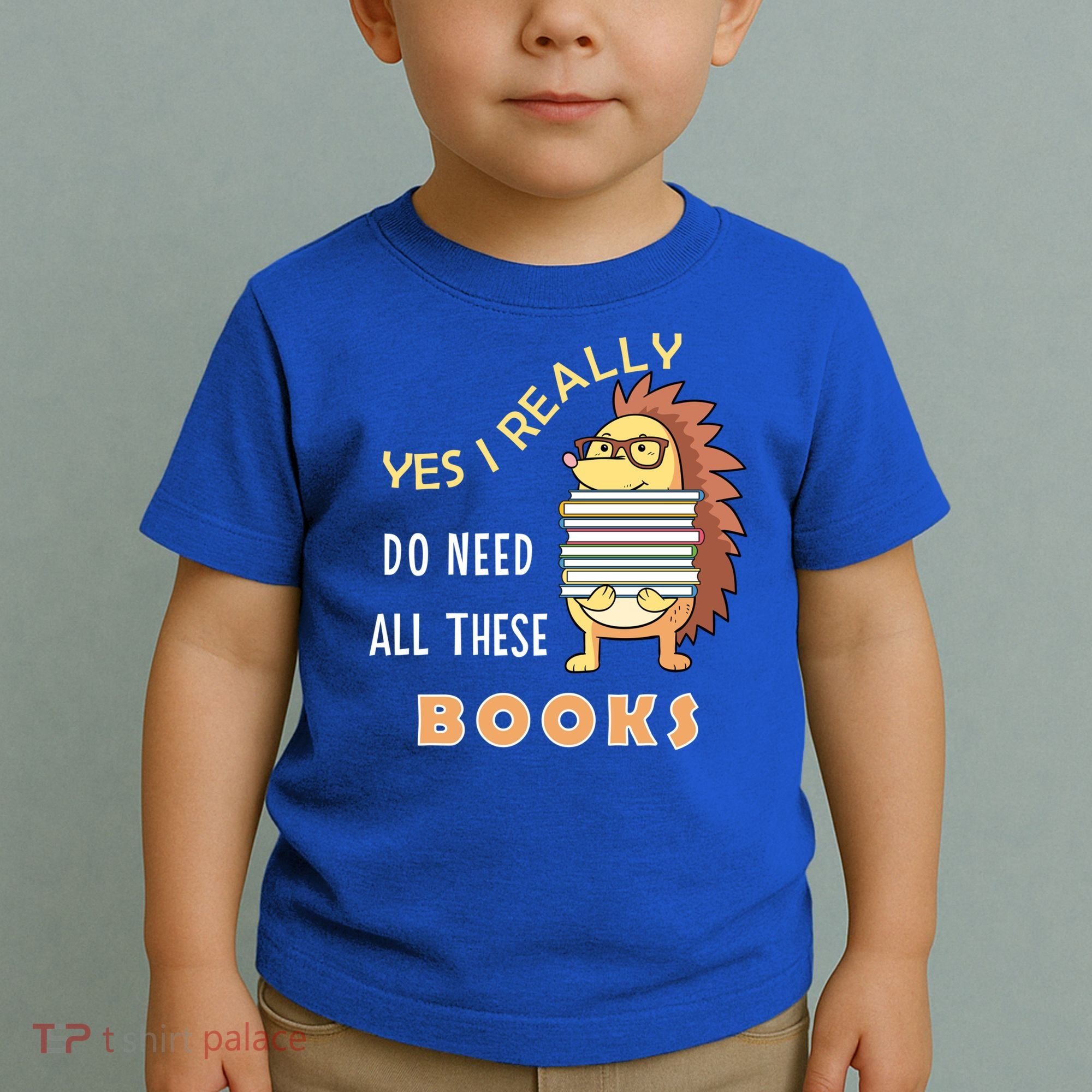 Hedgehog Book Lovers Funny Reading Books Library Literacy Cool Gift Toddler T-Shirt