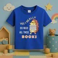 Hedgehog Book Lovers Funny Reading Books Library Literacy Cool Gift Toddler T-Shirt thumb 3