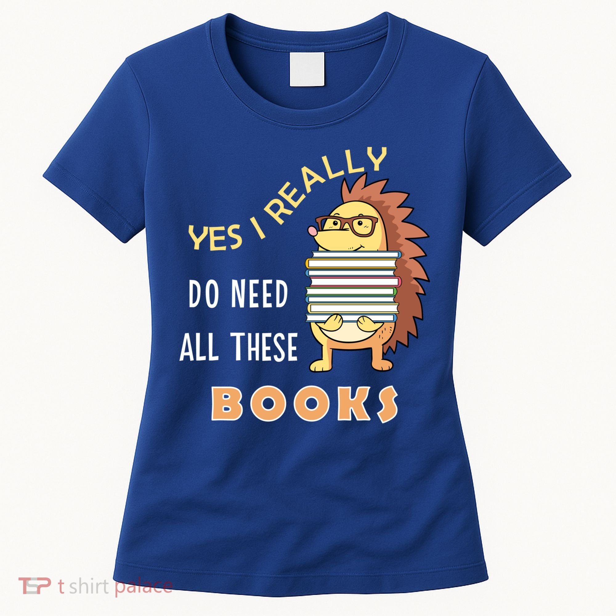 Hedgehog Book Lovers Funny Reading Books Library Literacy Cool Gift Women's T-Shirt