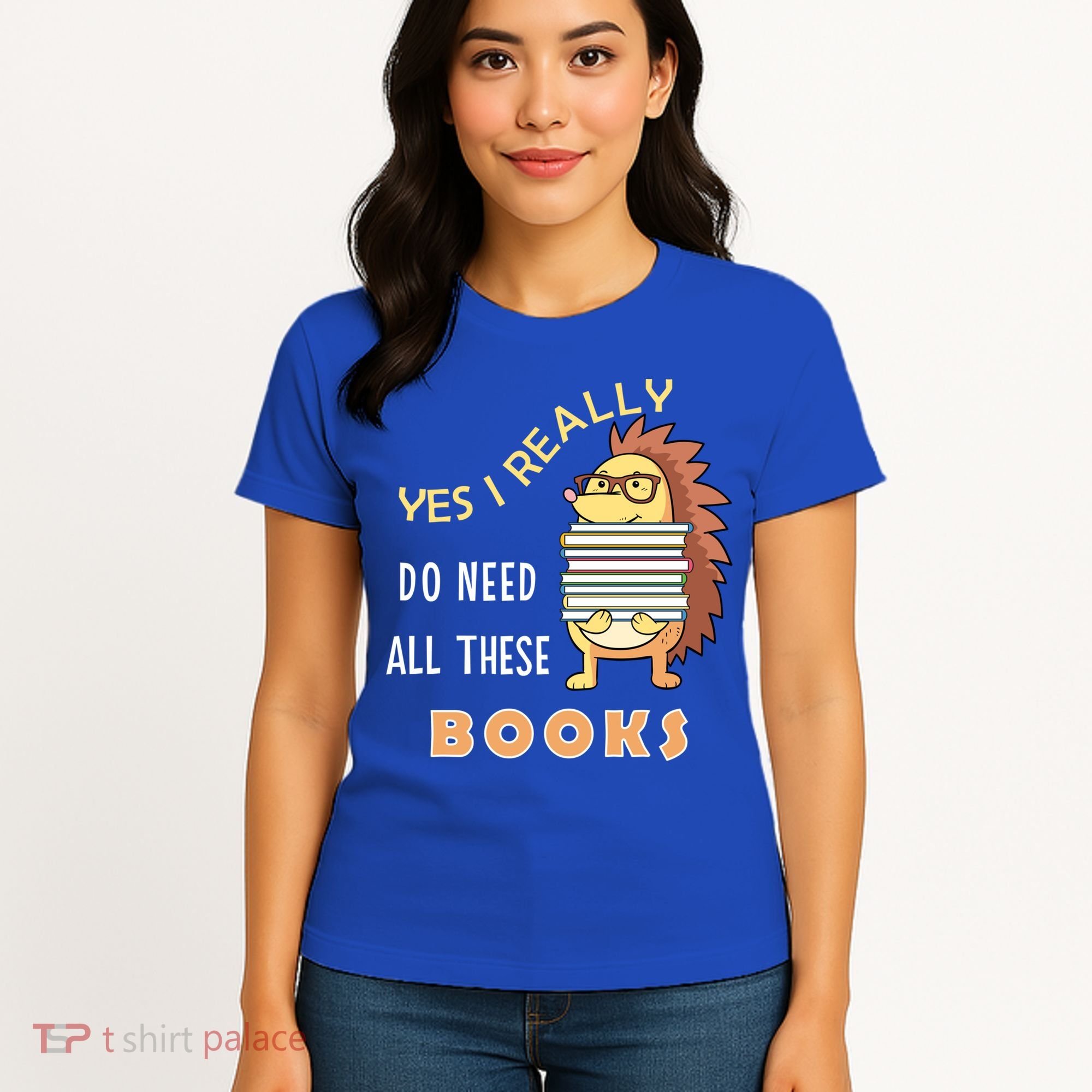 Hedgehog Book Lovers Funny Reading Books Library Literacy Cool Gift Women's T-Shirt
