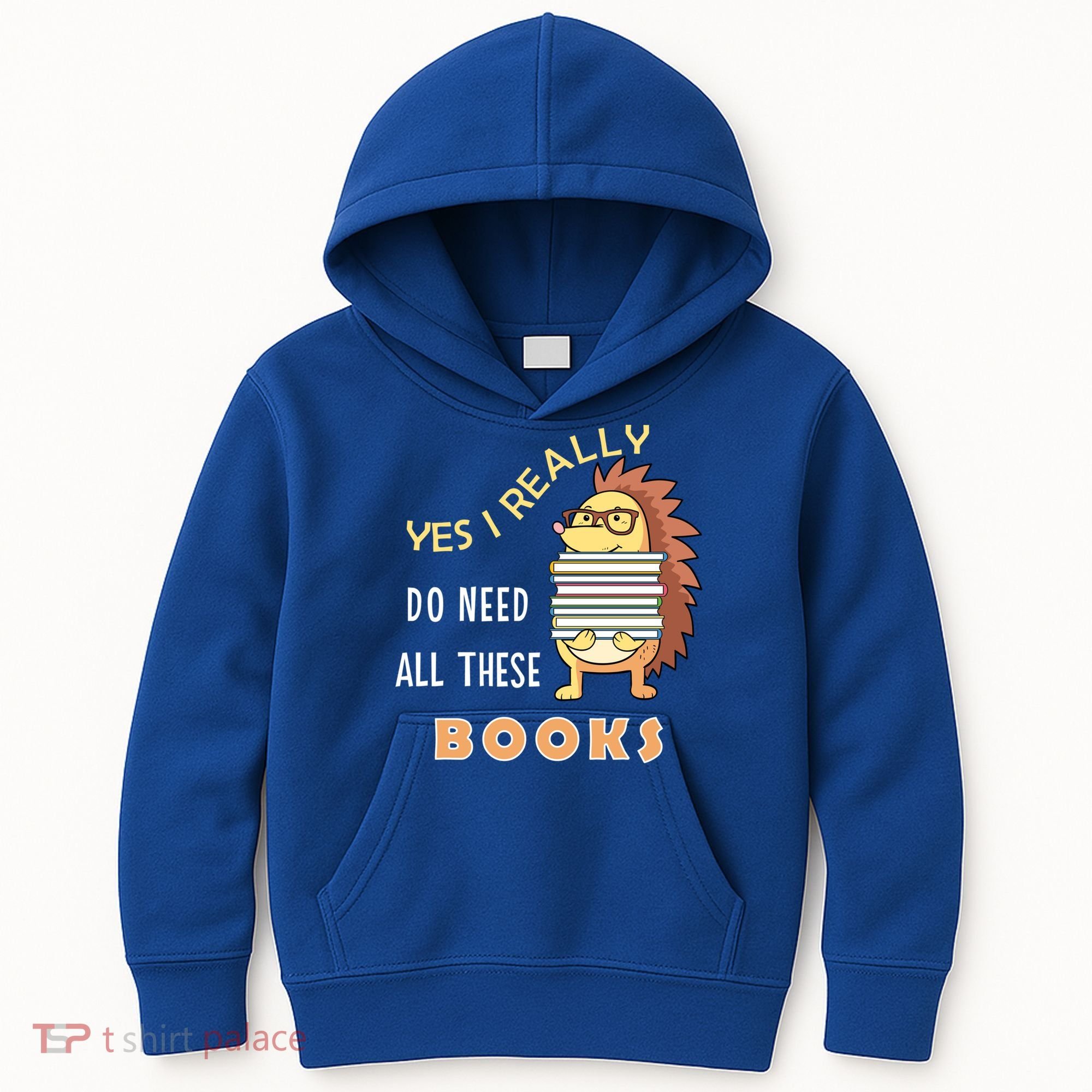 Hedgehog Book Lovers Funny Reading Books Library Literacy Cool Gift Kids Hoodie