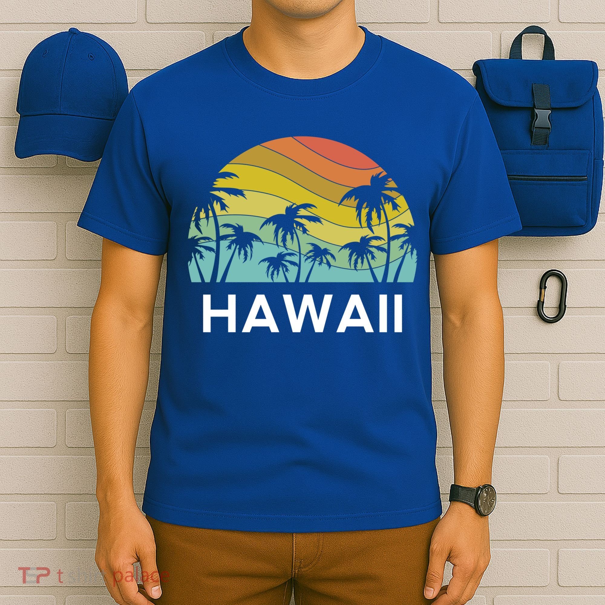 Hawaii Beach Maui Retro Hawaiian Surf Big Island Party Aloha Gift T-Shirt