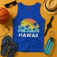 Hawaii Beach Maui Retro Hawaiian Surf Big Island Party Aloha Gift Tank Top thumb 4