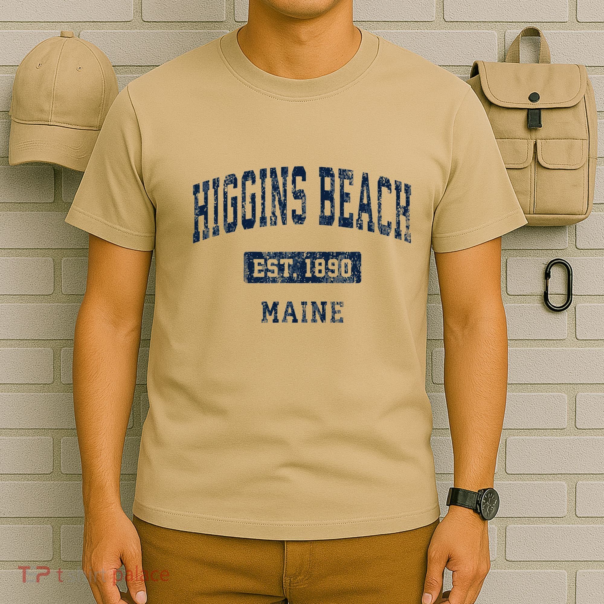 Higgins Beach Maine Me Vintage Established T-Shirt