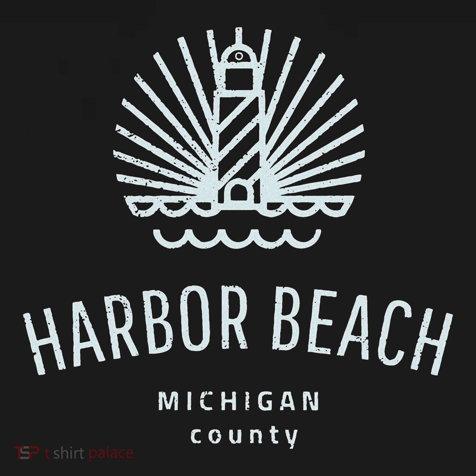 Harbor Beach Michigan Retro Vintage Lighthouse T-Shirt