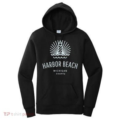 Harbor Beach Michigan Retro Vintage Lighthouse Women's Hoodie