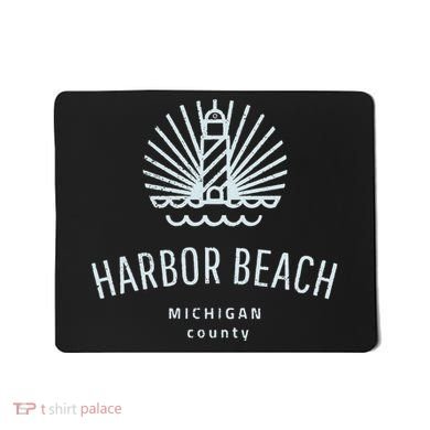 Harbor Beach Michigan Retro Vintage Lighthouse Mousepad