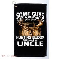 Hunting Buddy Mine Calls Me Uncle Fathers Day Deer Hunter Gift Golf Towel thumb 0