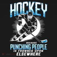 Hockey Because Punching People Ice Hockey Elsewhere Gift Backpack thumb 2