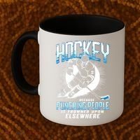 Hockey Because Punching People Ice Hockey Elsewhere Gift Coffee Mug thumb 2