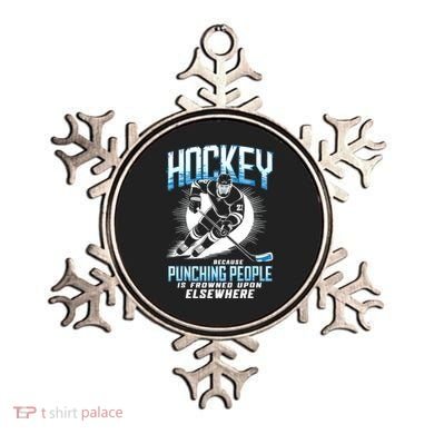 Hockey Because Punching People Ice Hockey Elsewhere Gift Ornament