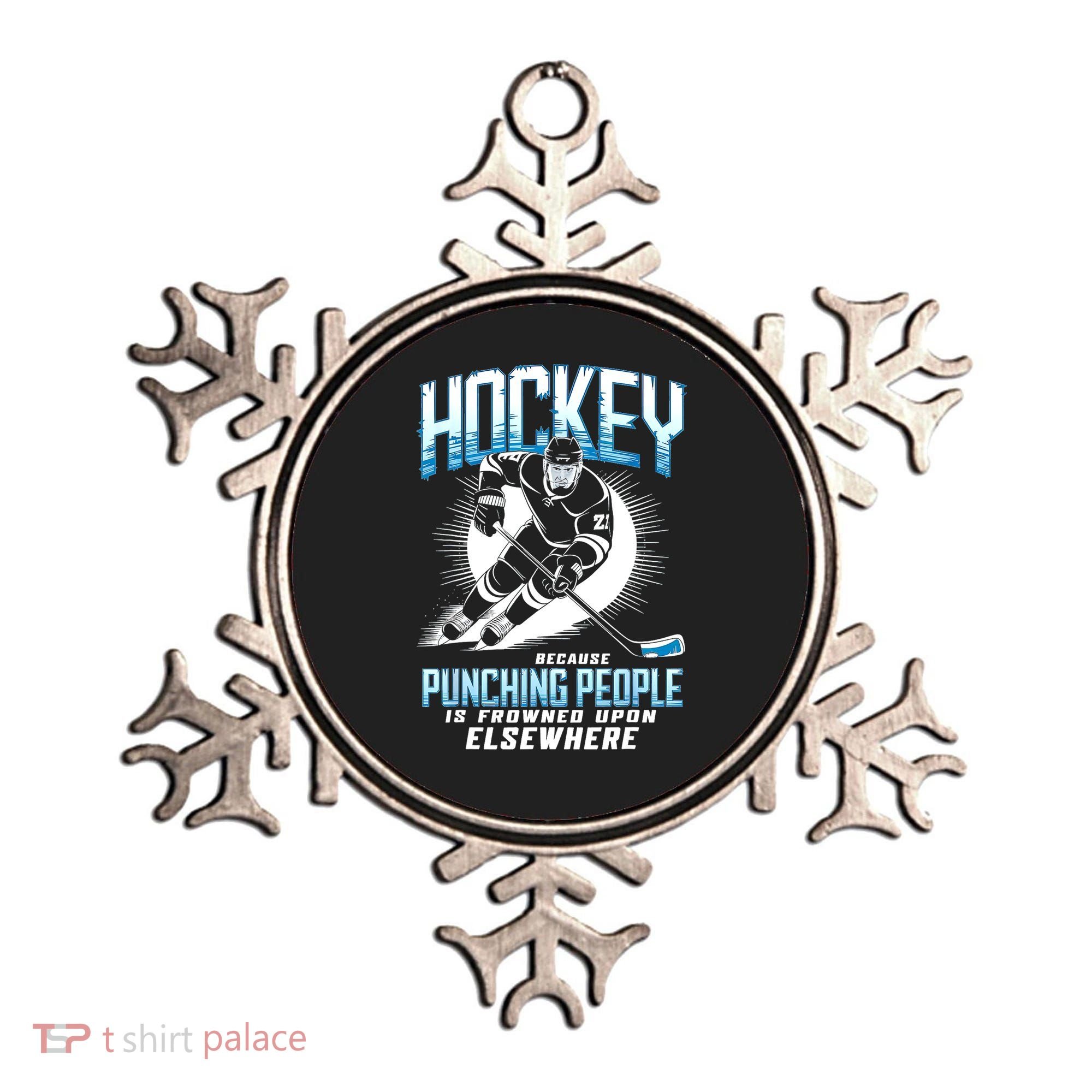 Hockey Because Punching People Ice Hockey Elsewhere Gift Ornament