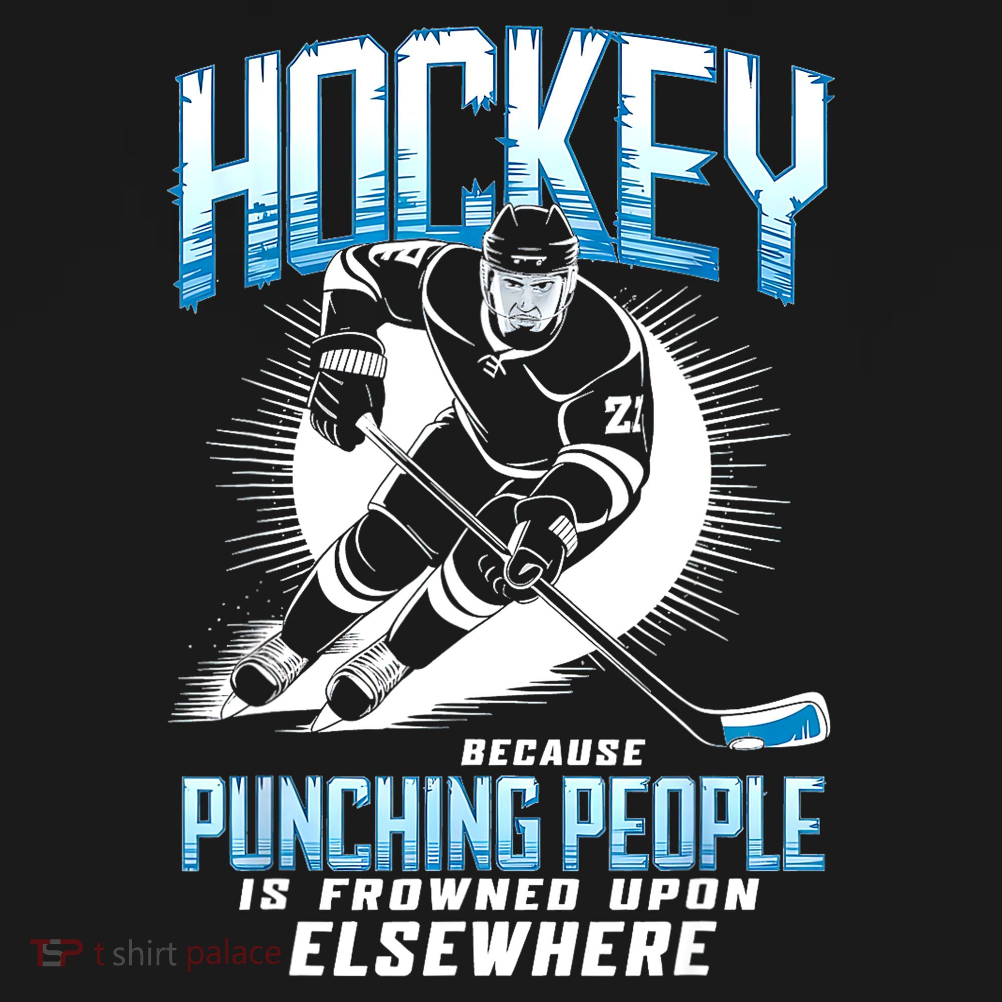 Hockey Because Punching People Ice Hockey Elsewhere Gift Ornament
