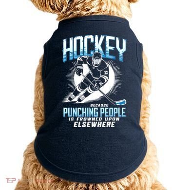 Hockey Because Punching People Ice Hockey Elsewhere Gift Doggie Tank