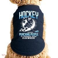 Hockey Because Punching People Ice Hockey Elsewhere Gift Doggie Tank thumb 0