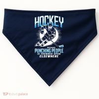 Hockey Because Punching People Ice Hockey Elsewhere Gift USA-Made Doggie Bandana thumb 0