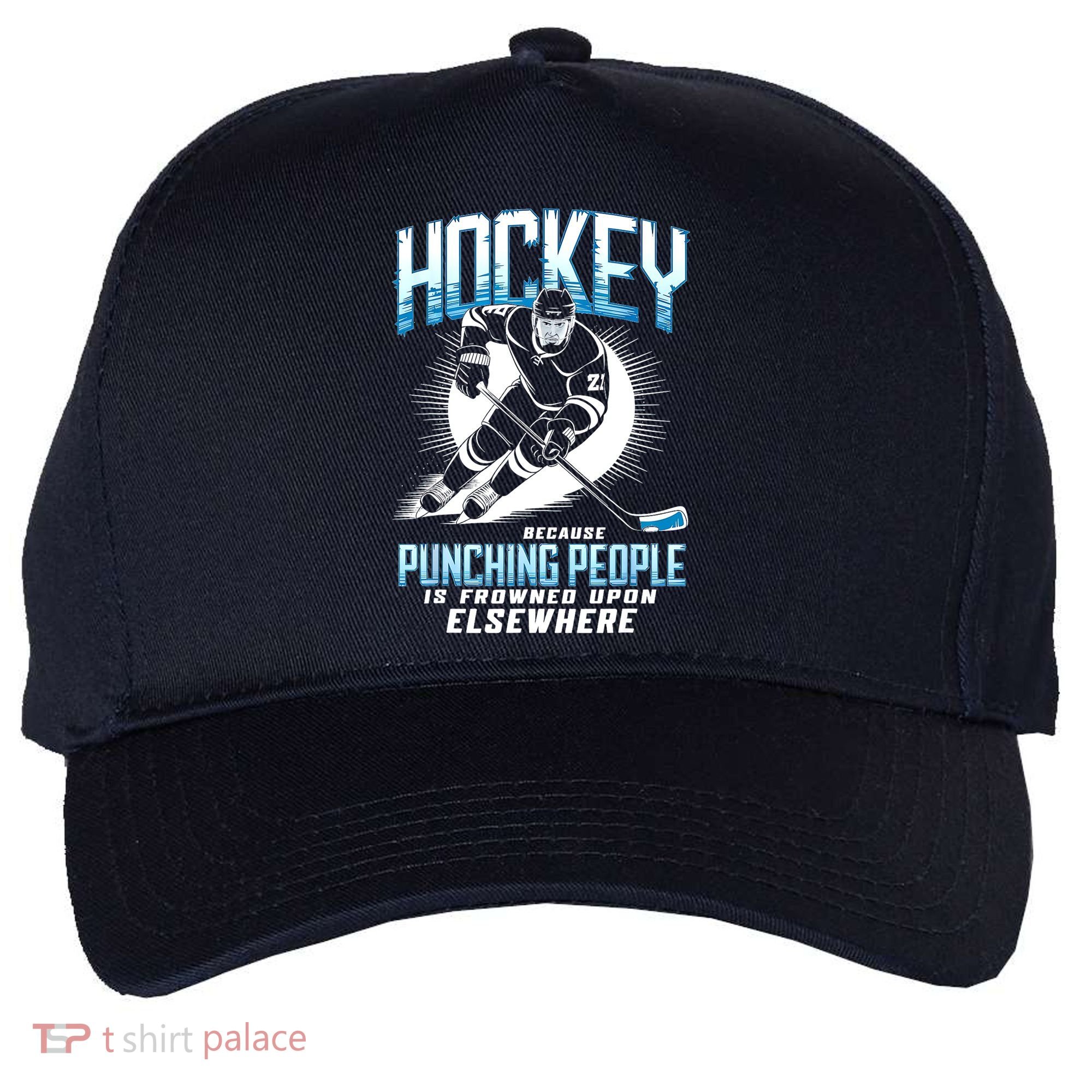 Hockey Because Punching People Ice Hockey Elsewhere Gift Five-Panel Snapback Cap