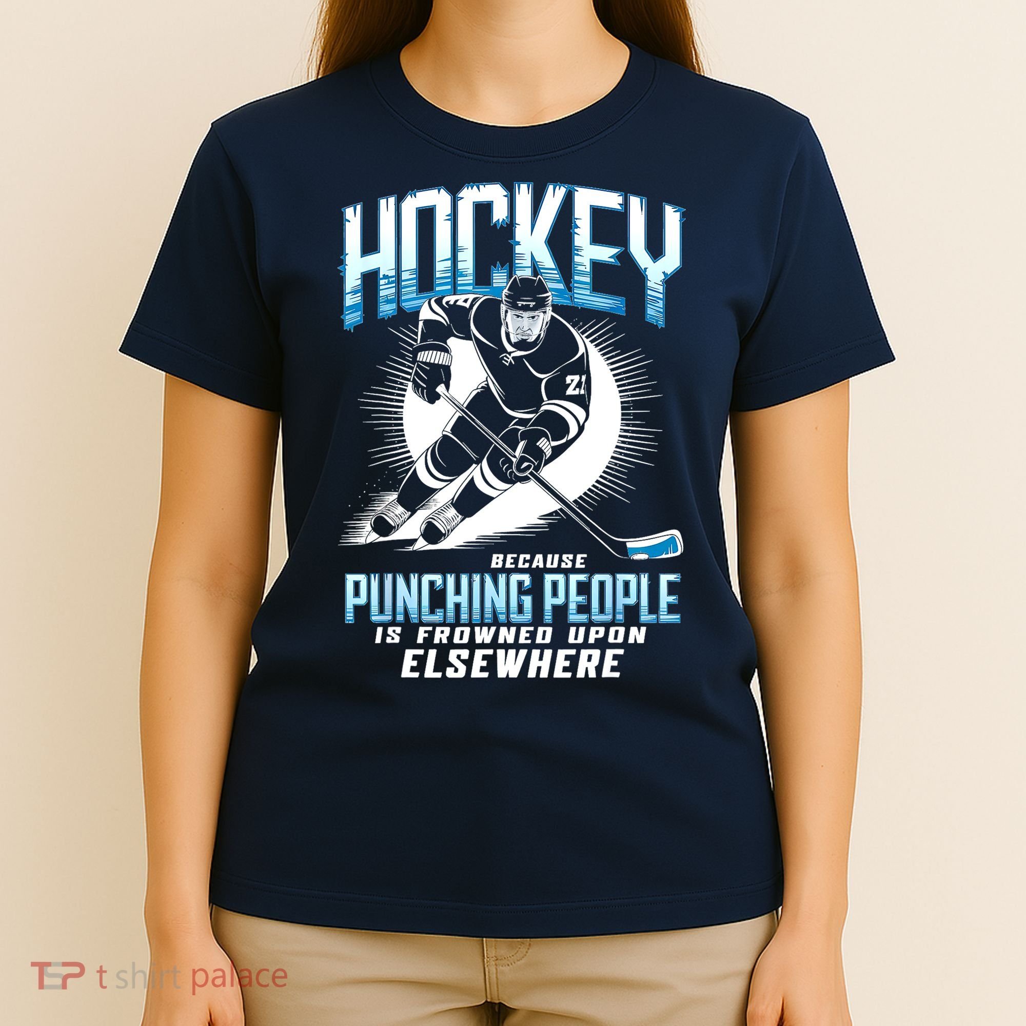 Hockey Because Punching People Ice Hockey Elsewhere Gift T-Shirt