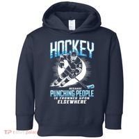 Hockey Because Punching People Ice Hockey Elsewhere Gift Toddler Hoodie thumb 0