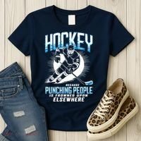 Hockey Because Punching People Ice Hockey Elsewhere Gift Women's T-Shirt thumb 3