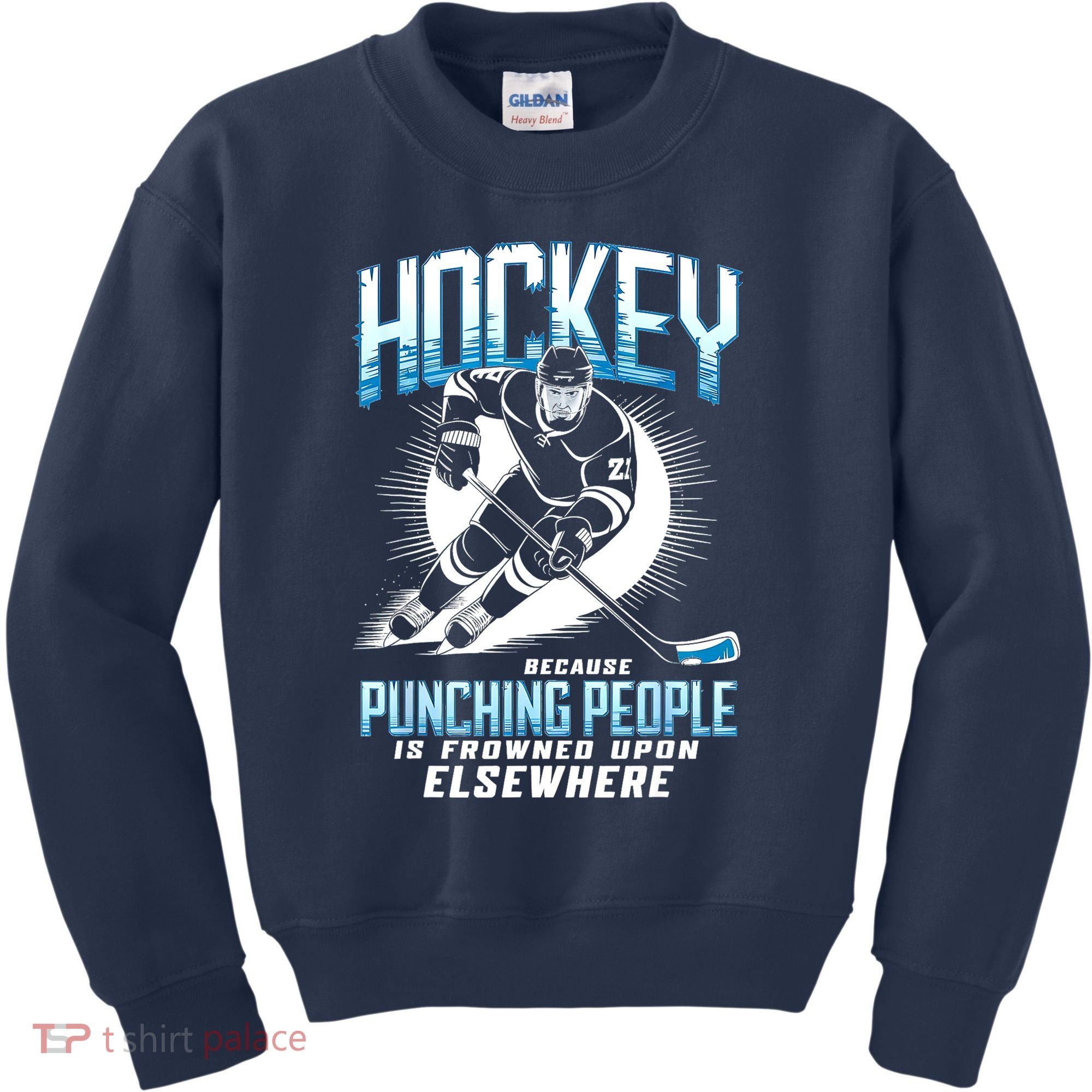 Hockey Because Punching People Ice Hockey Elsewhere Gift Kids Sweatshirt