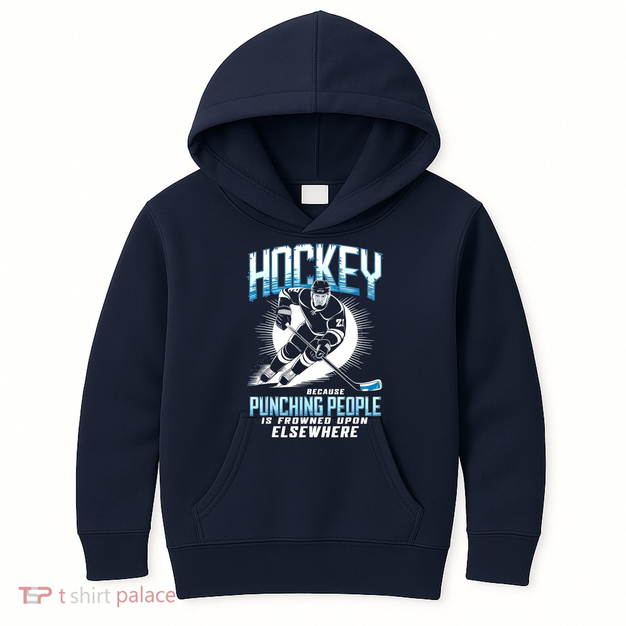 Hockey Because Punching People Ice Hockey Elsewhere Gift Kids Hoodie