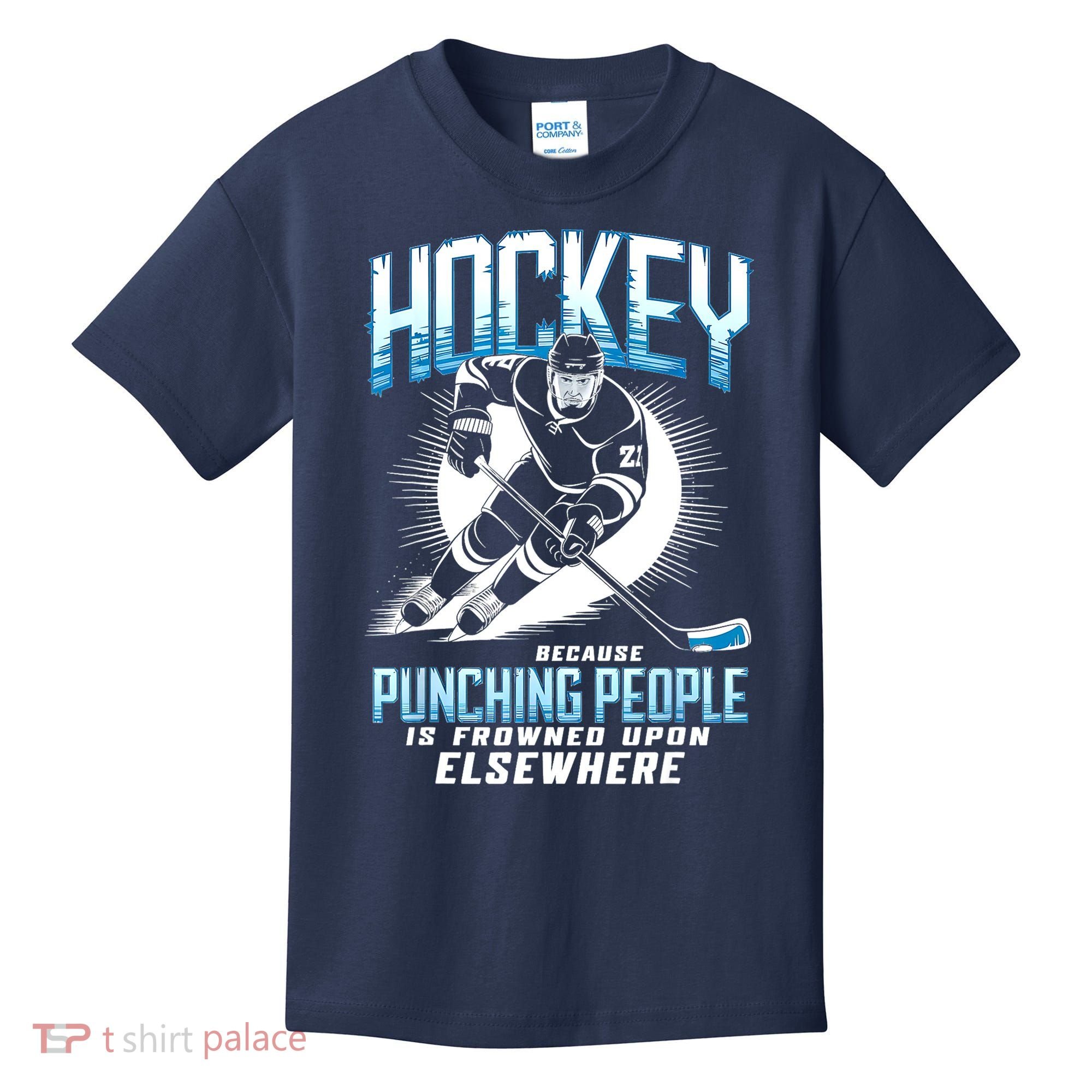 Hockey Because Punching People Ice Hockey Elsewhere Gift Kids T-Shirt
