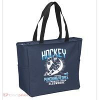 Hockey Because Punching People Ice Hockey Elsewhere Gift Tote Bag thumb 2