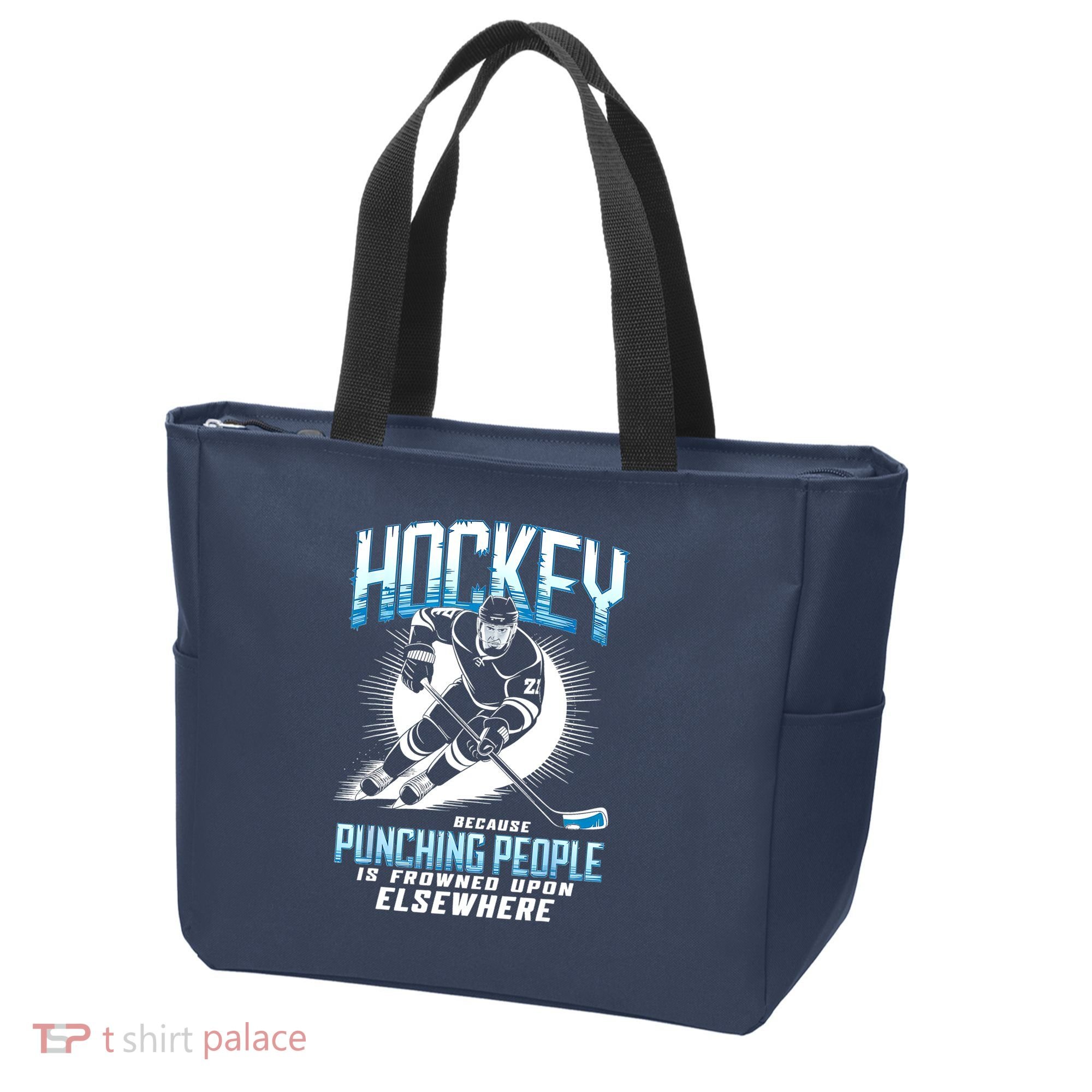 Hockey Because Punching People Ice Hockey Elsewhere Gift Tote Bag