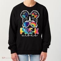Hair Bun Pre K Vibes Back To School Women's Sweatshirt thumb 0