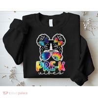 Hair Bun Pre K Vibes Back To School Sweatshirt thumb 2