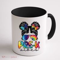 Hair Bun Pre K Vibes Back To School Coffee Mug thumb 1