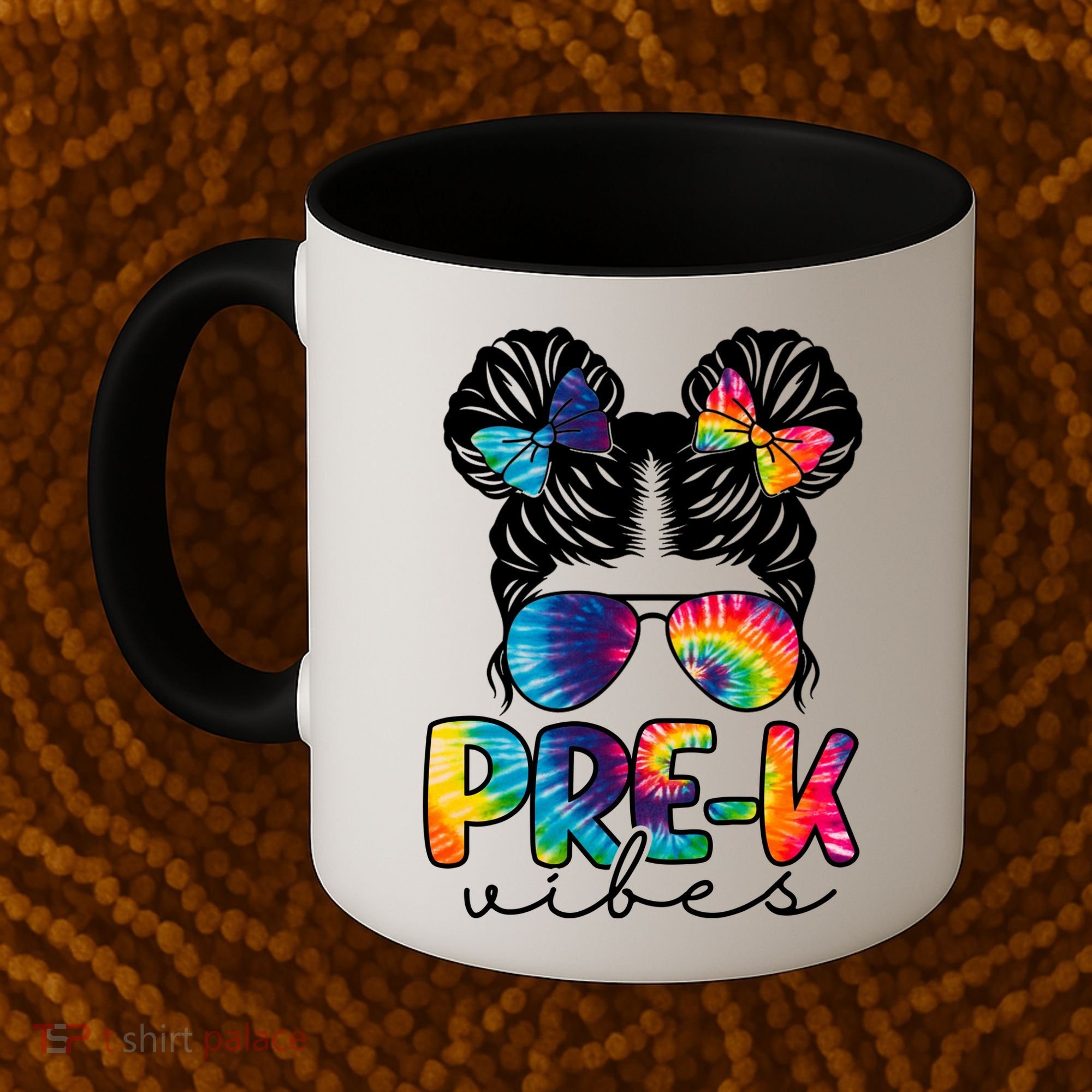 Hair Bun Pre K Vibes Back To School Coffee Mug