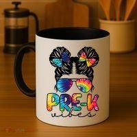 Hair Bun Pre K Vibes Back To School Coffee Mug thumb 4