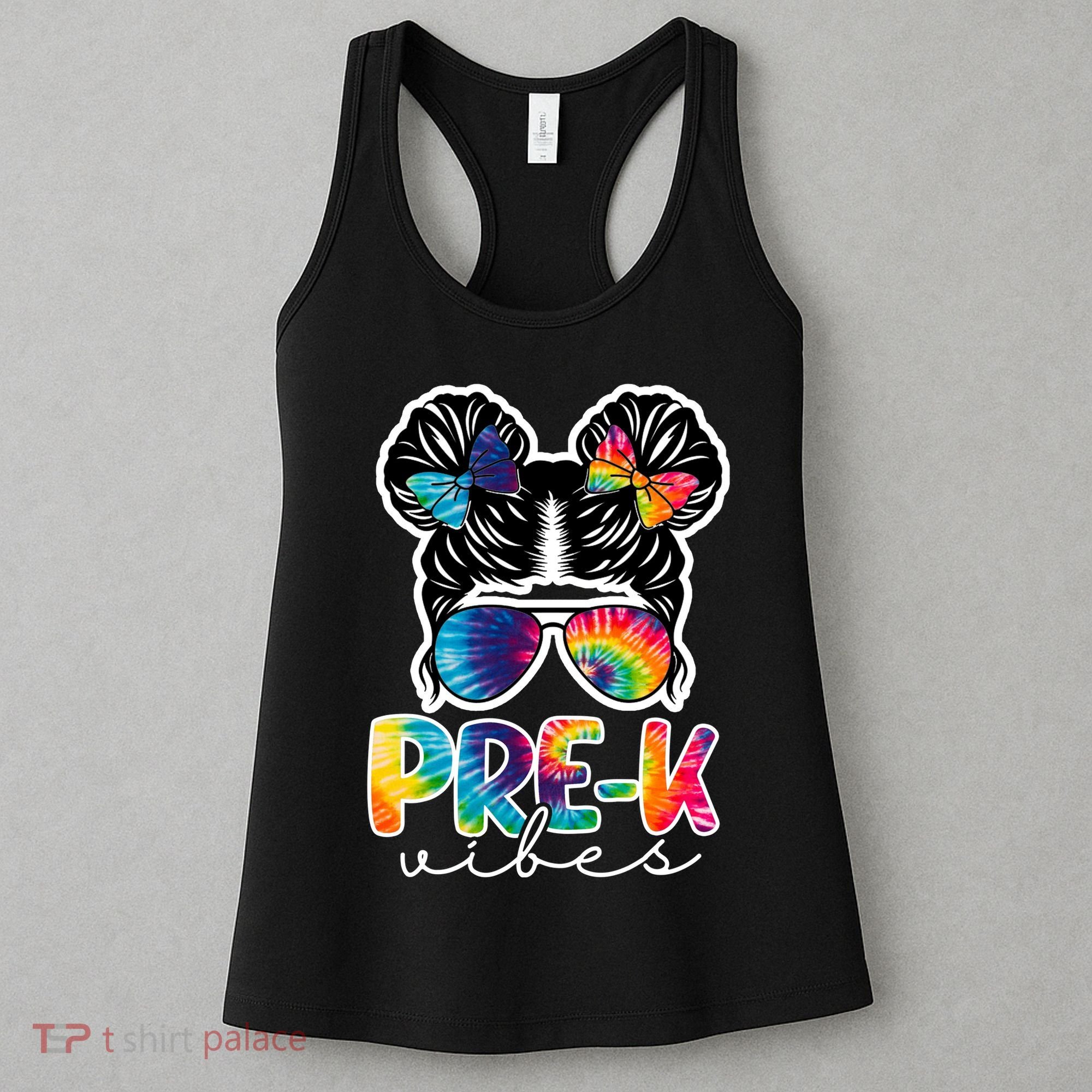Hair Bun Pre K Vibes Back To School Women's Tank Top