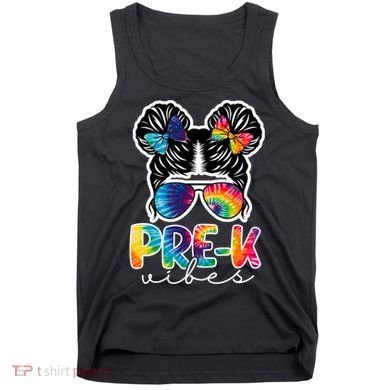 Hair Bun Pre K Vibes Back To School Tank Top