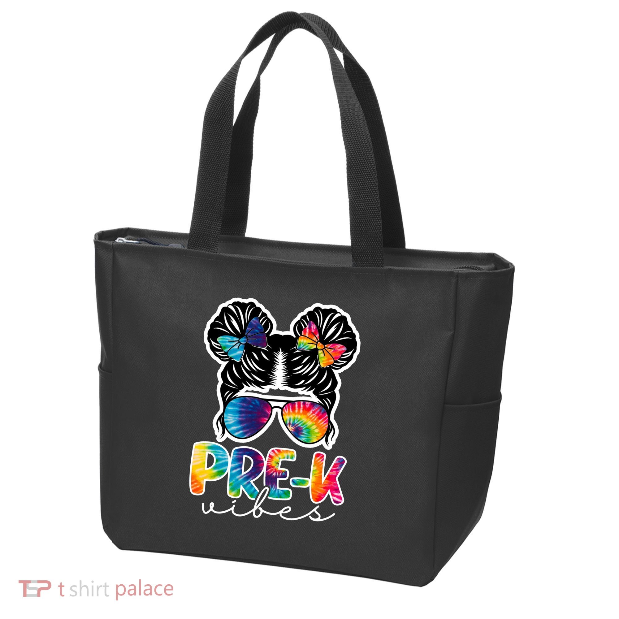 Hair Bun Pre K Vibes Back To School Tote Bag