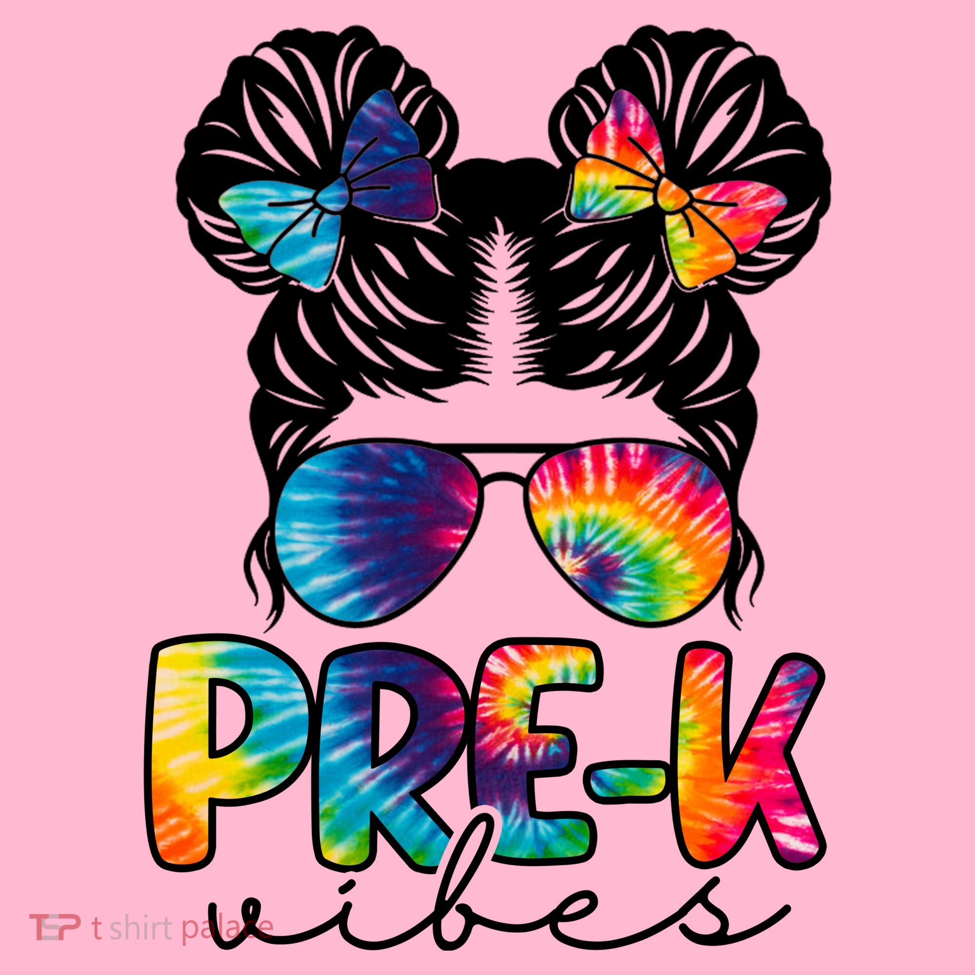 Hair Bun Pre K Vibes Back To School T-Shirt