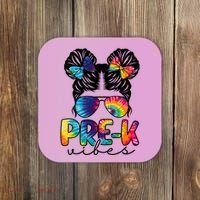 Hair Bun Pre K Vibes Back To School Coaster thumb 0