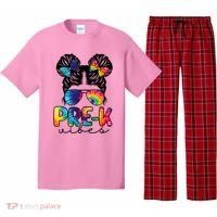Hair Bun Pre K Vibes Back To School Pajama Set thumb 0