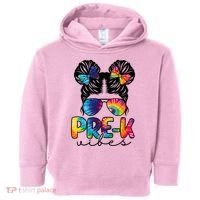 Hair Bun Pre K Vibes Back To School Toddler Hoodie thumb 0