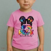 Hair Bun Pre K Vibes Back To School Toddler T-Shirt thumb 2