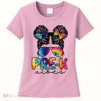 Hair Bun Pre K Vibes Back To School Women's T-Shirt thumb 0