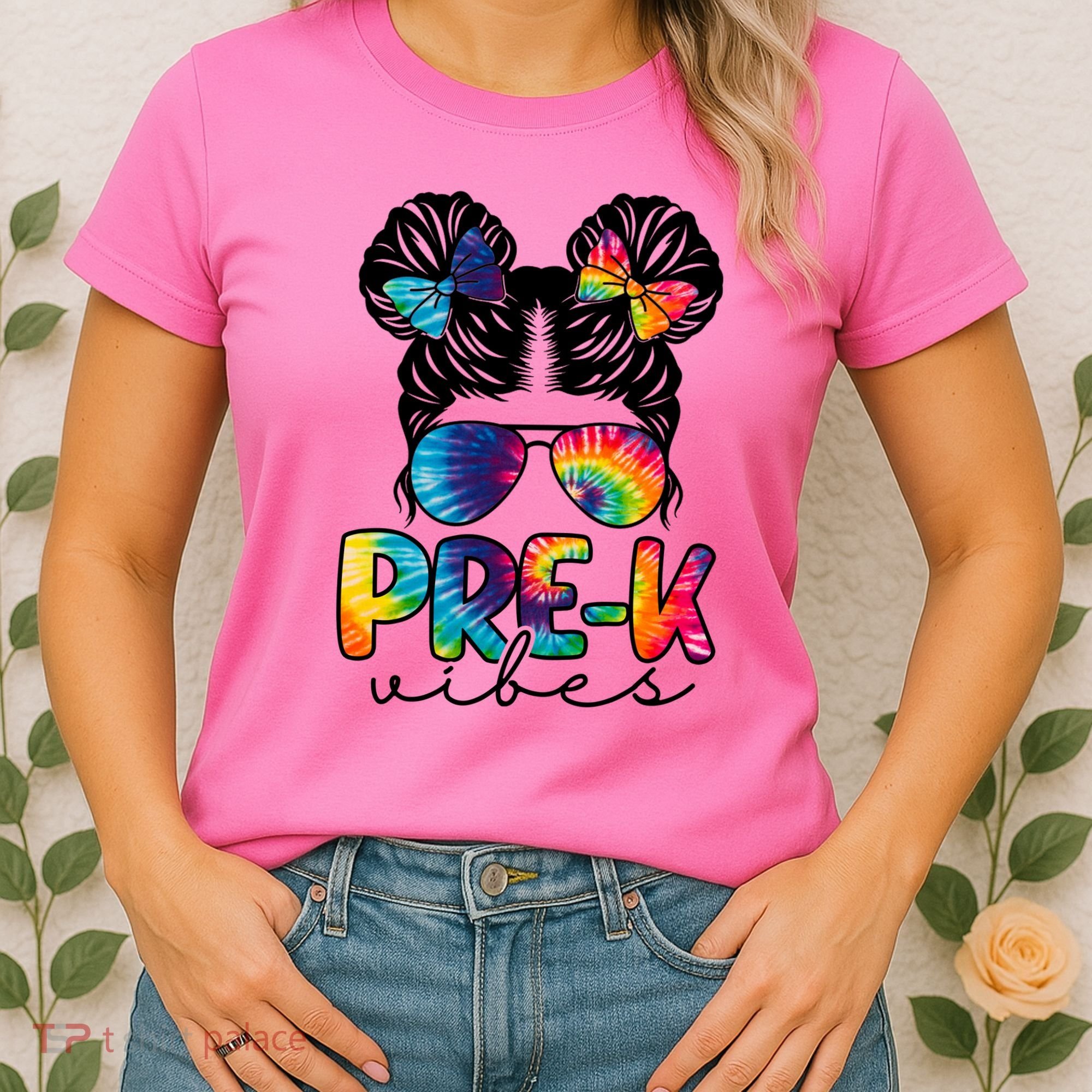Hair Bun Pre K Vibes Back To School Women's T-Shirt